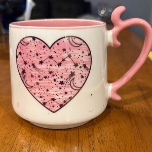 Sheffield Home White and Pink Heart Mug with Shooting Stars and Moon. Perfect 🎁